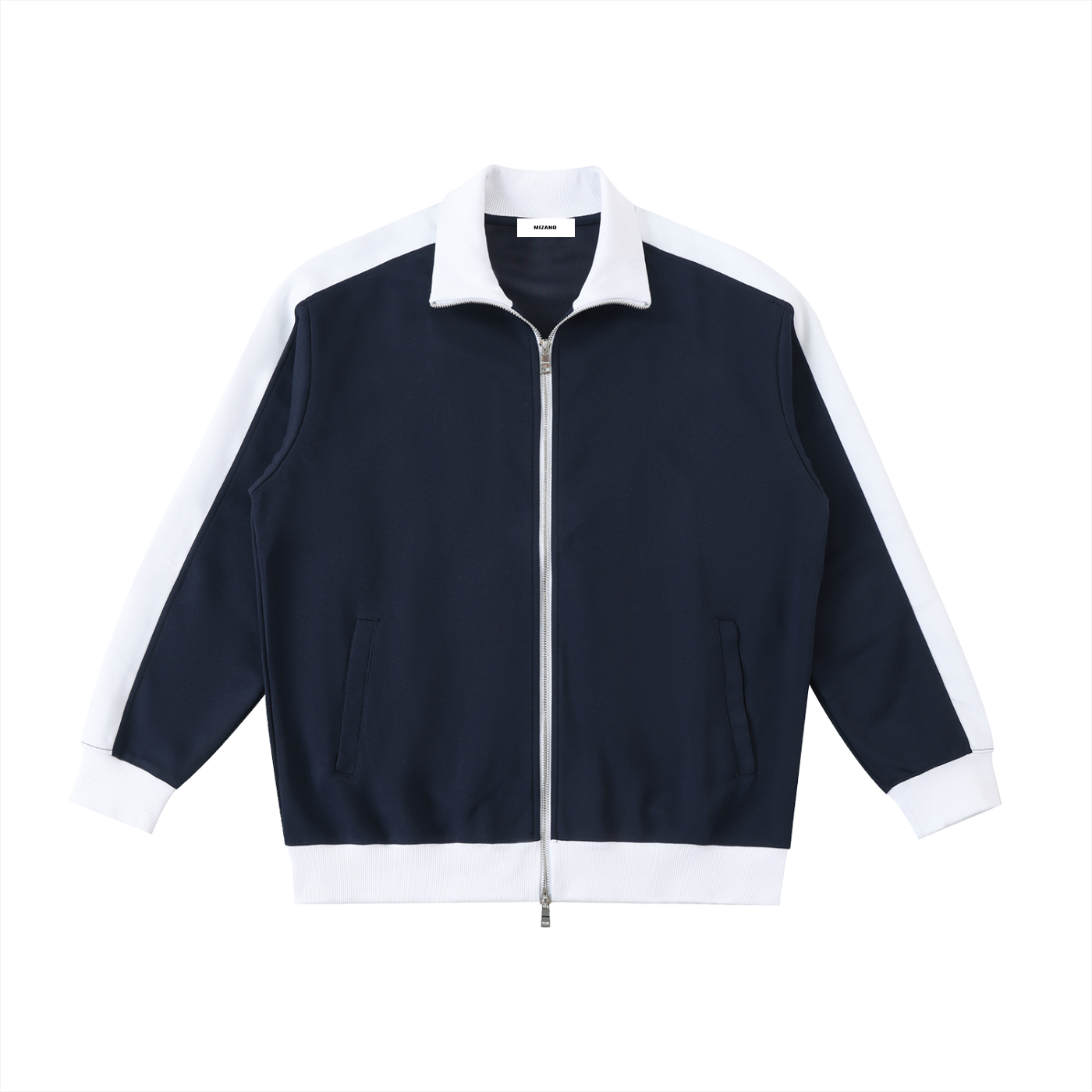 Contrast Trim Stand Collar Jacket