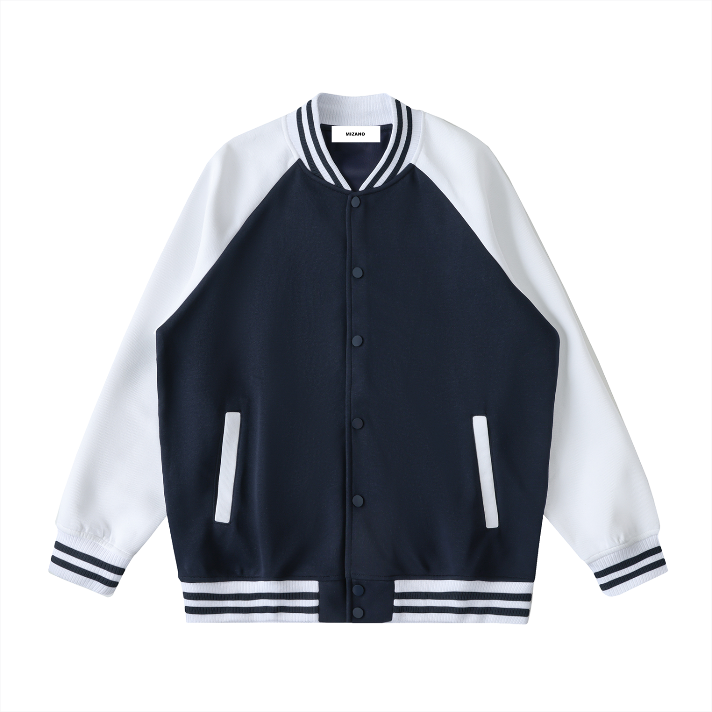 Two Tone Raglan Sleeve Varsity Jacket