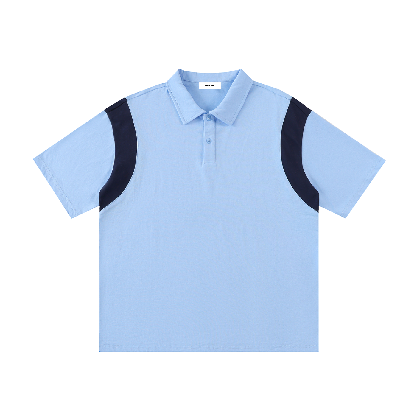 Contrast Panel Cotton Polo Shirt