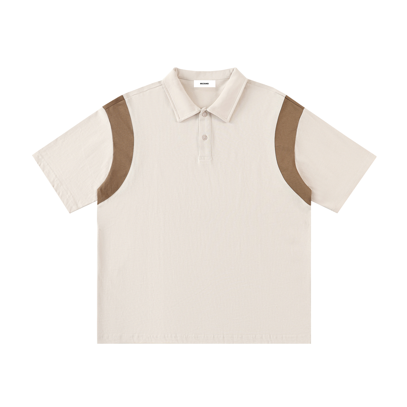 Contrast Panel Cotton Polo Shirt