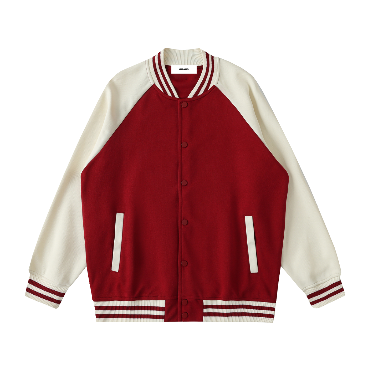 Two Tone Raglan Sleeve Varsity Jacket