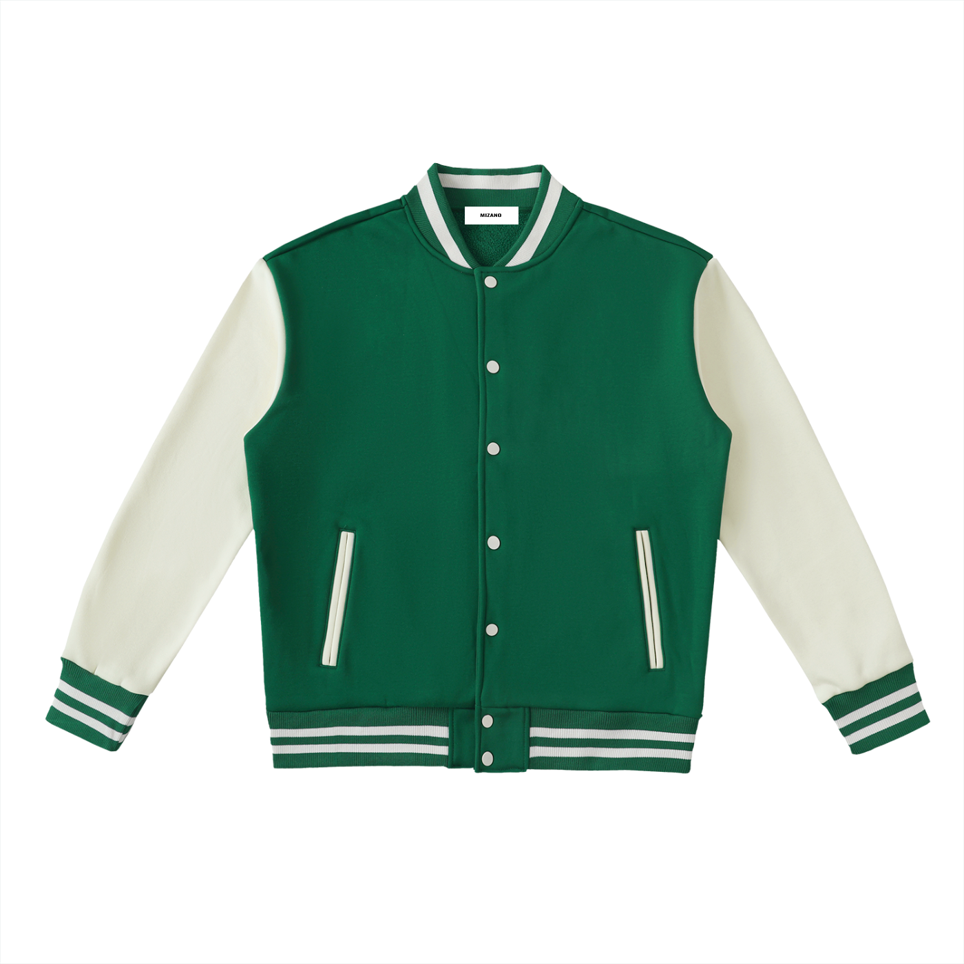 Two-Tone Fleeced Varsity Jacket