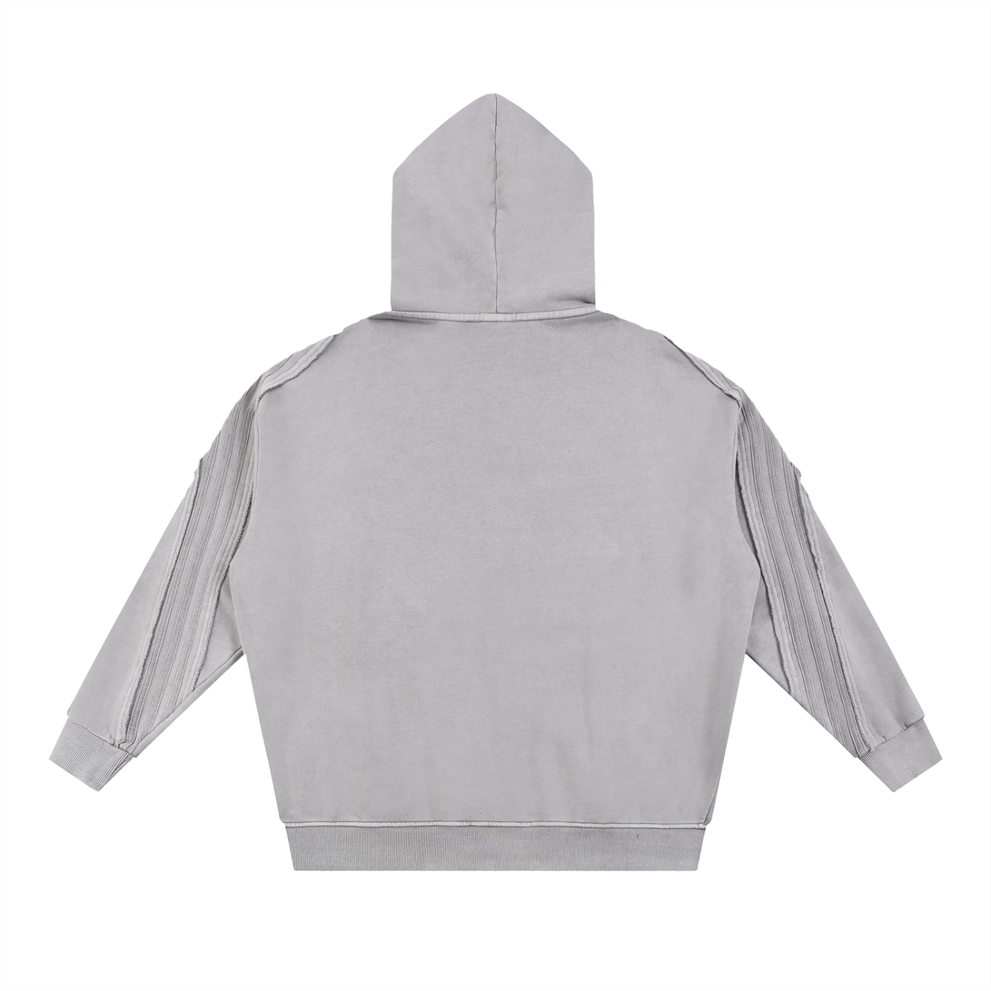 Snow Washed Tape Raw Edge Zip Hoodie