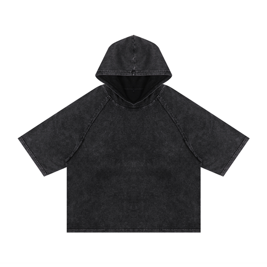 Snow Washed Hooded Boxy T-Shirt