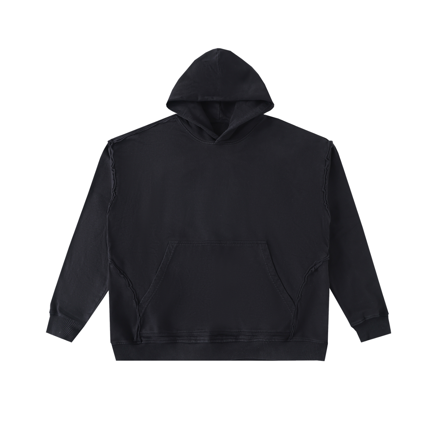 Raw-Seam Enzyme Washed Hoodie