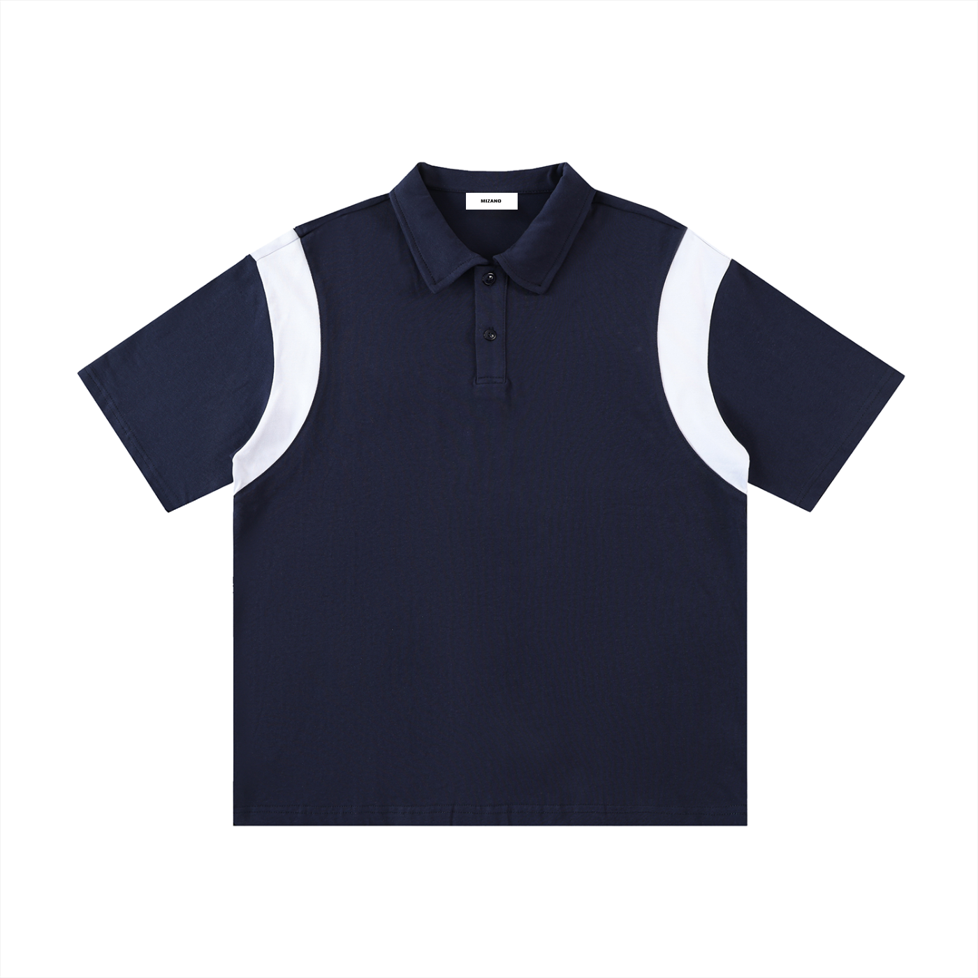 Contrast Panel Cotton Polo Shirt