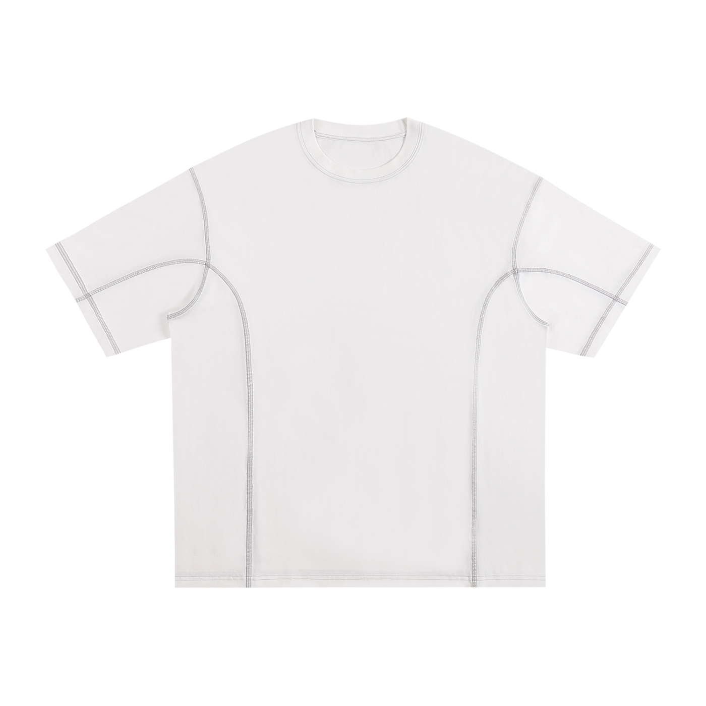 Streetwear Contrast-Stitched Cotton T-Shirt