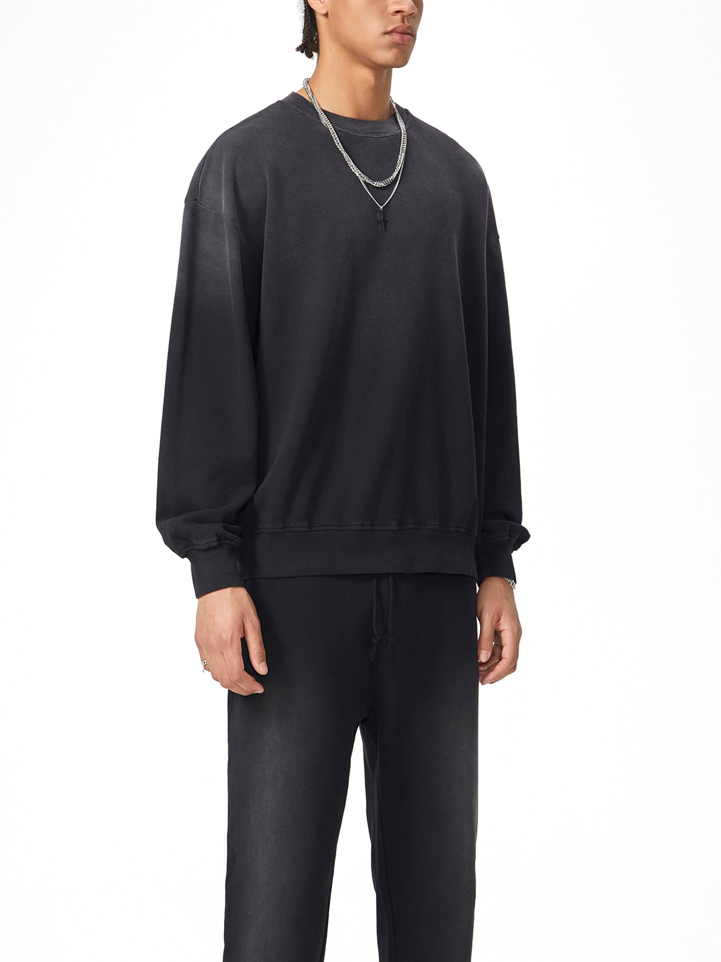 Sunfade Drop-Shoulder Cotton Sweatshirt