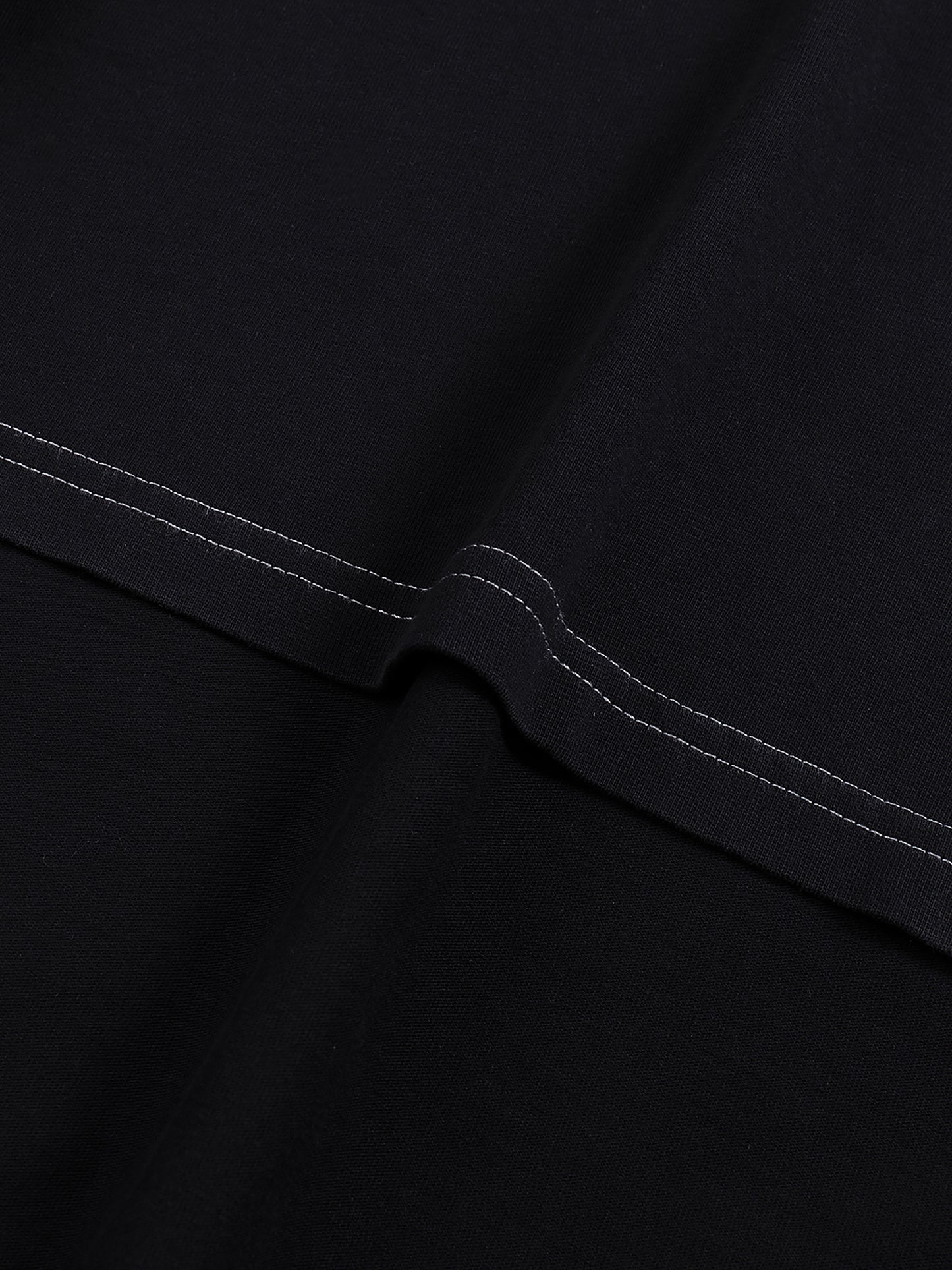 Streetwear Contrast-Stitched Cotton T-Shirt