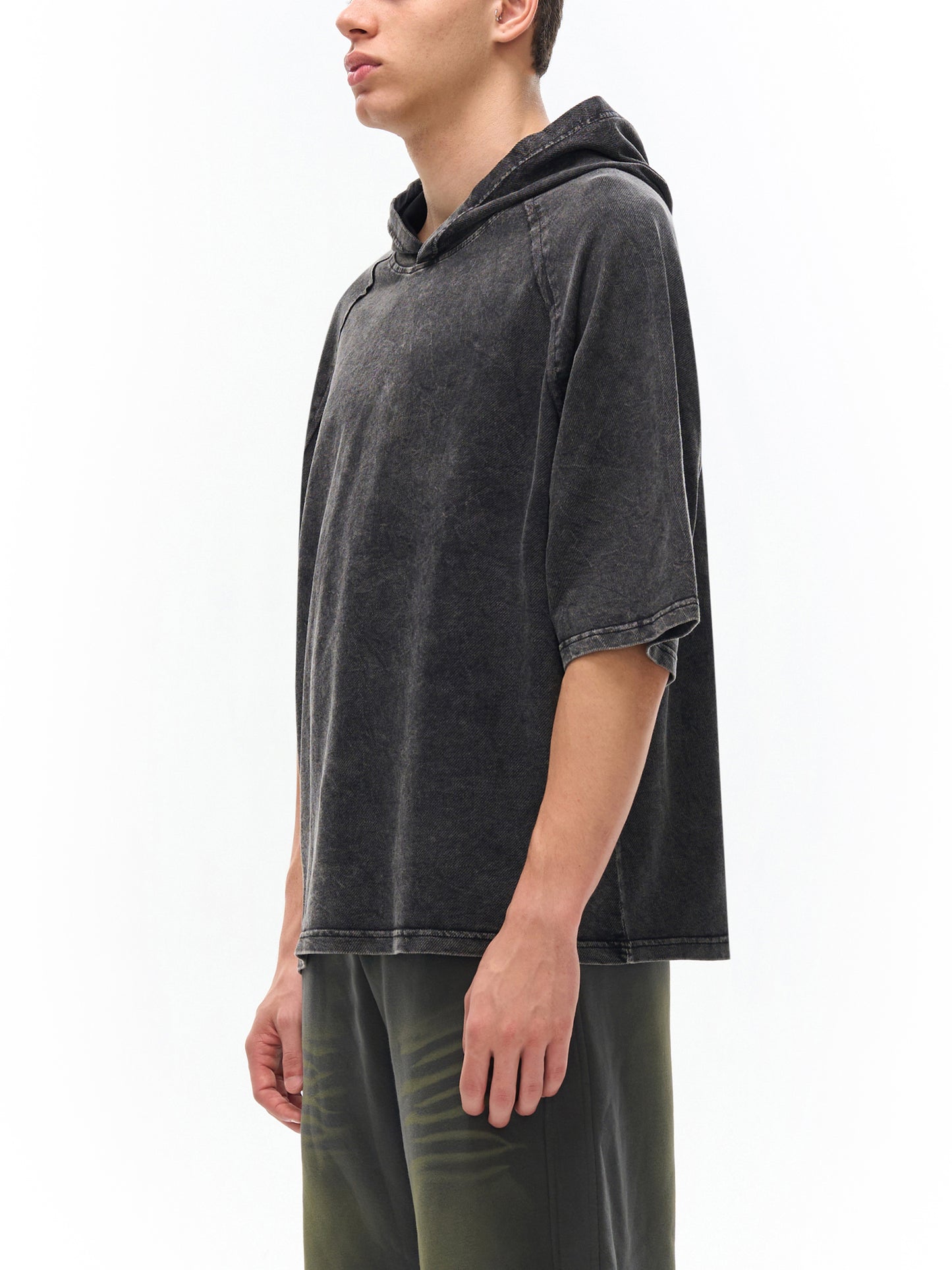 Snow Washed Hooded Boxy T-Shirt