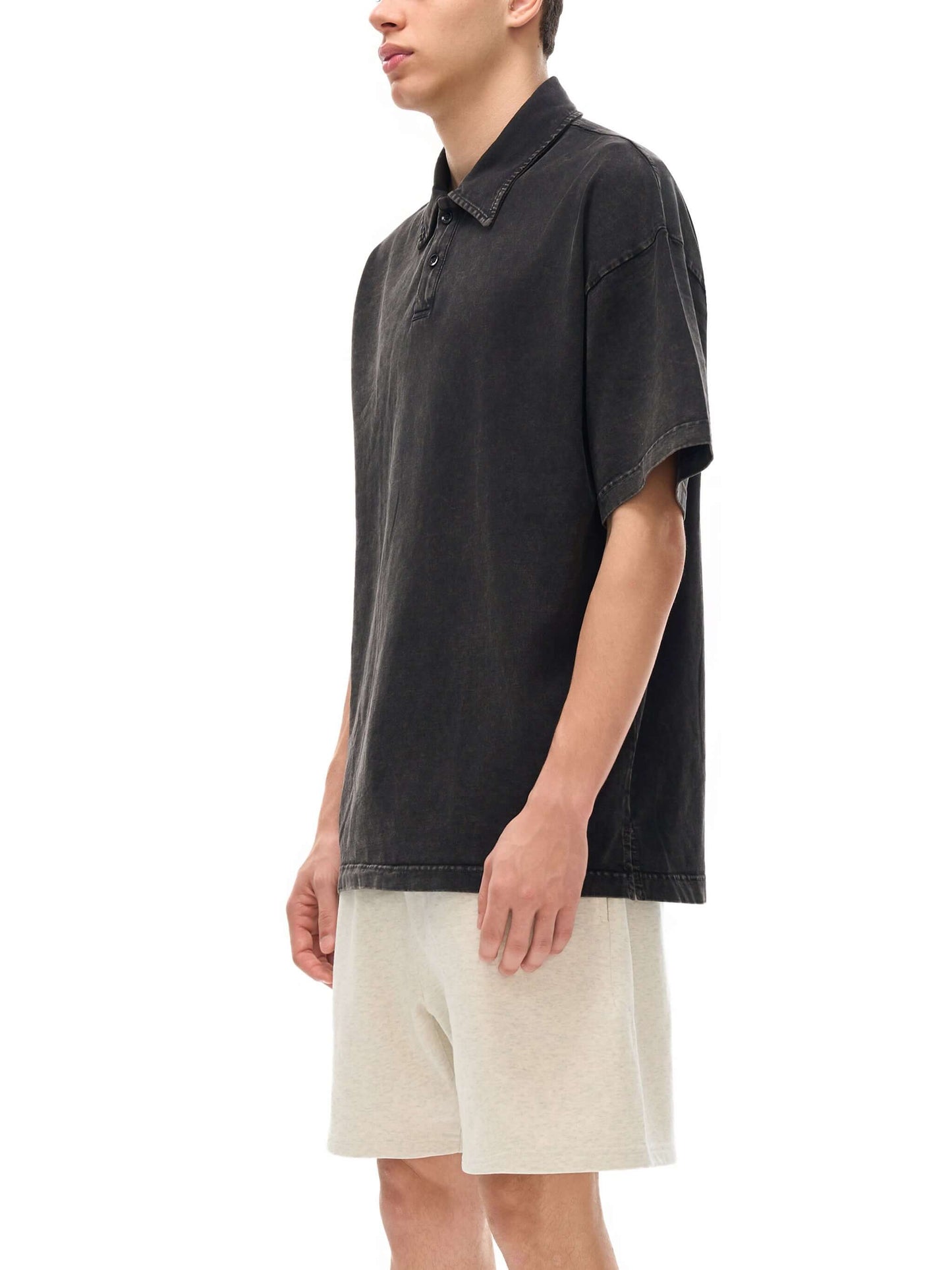 Heavyweight Snow-Washed Polo T-Shirt