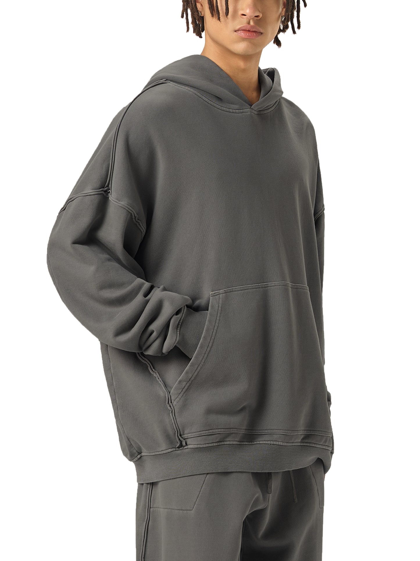 Raw-Seam Enzyme Washed Hoodie
