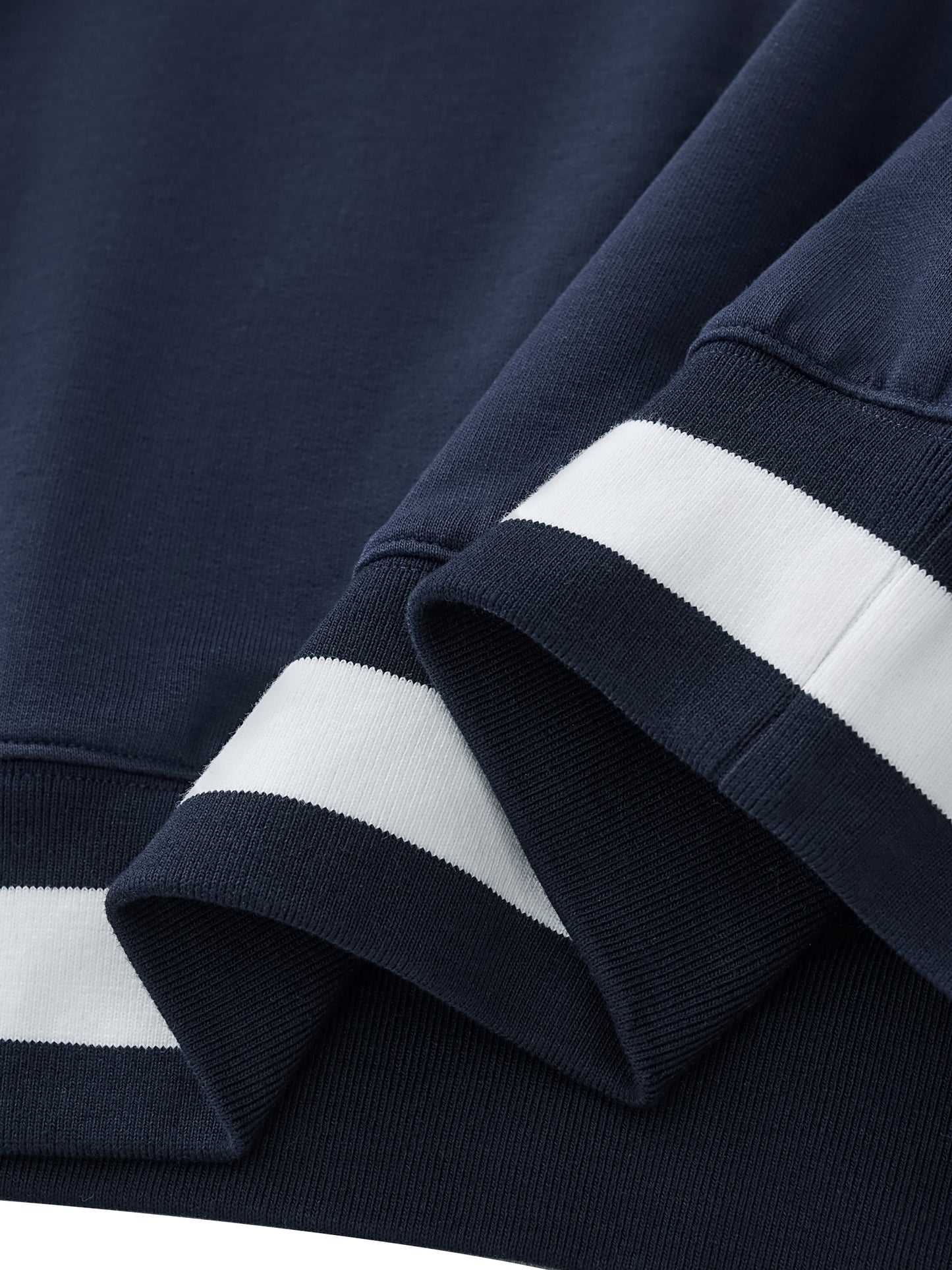 V-Neck Contrast Collar Boxy Sweatshirt