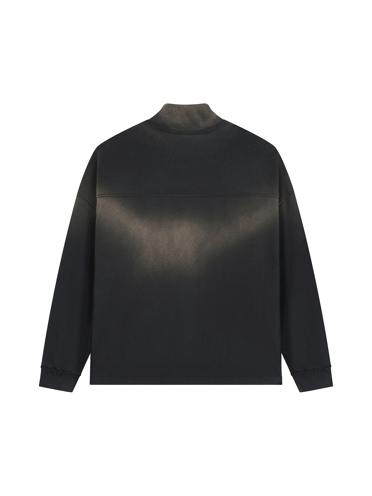 Sun Fade Raw Edge Quarter-Zip Sweatshirt