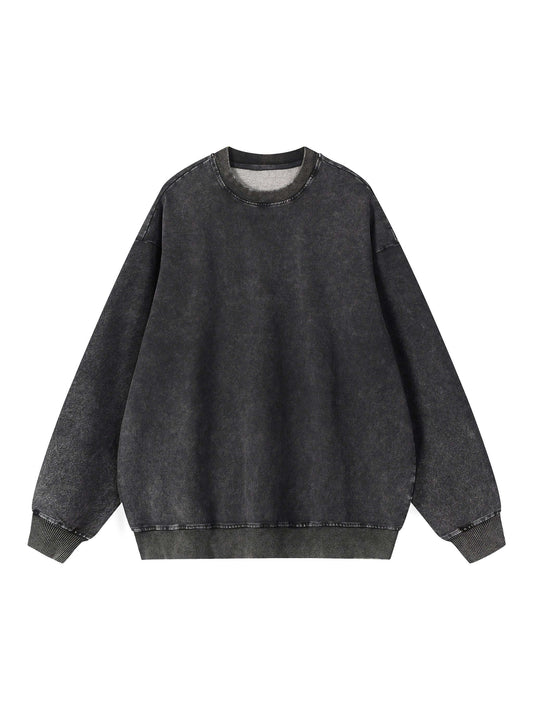 Snow Wash Oversized Crewneck Sweatshirt