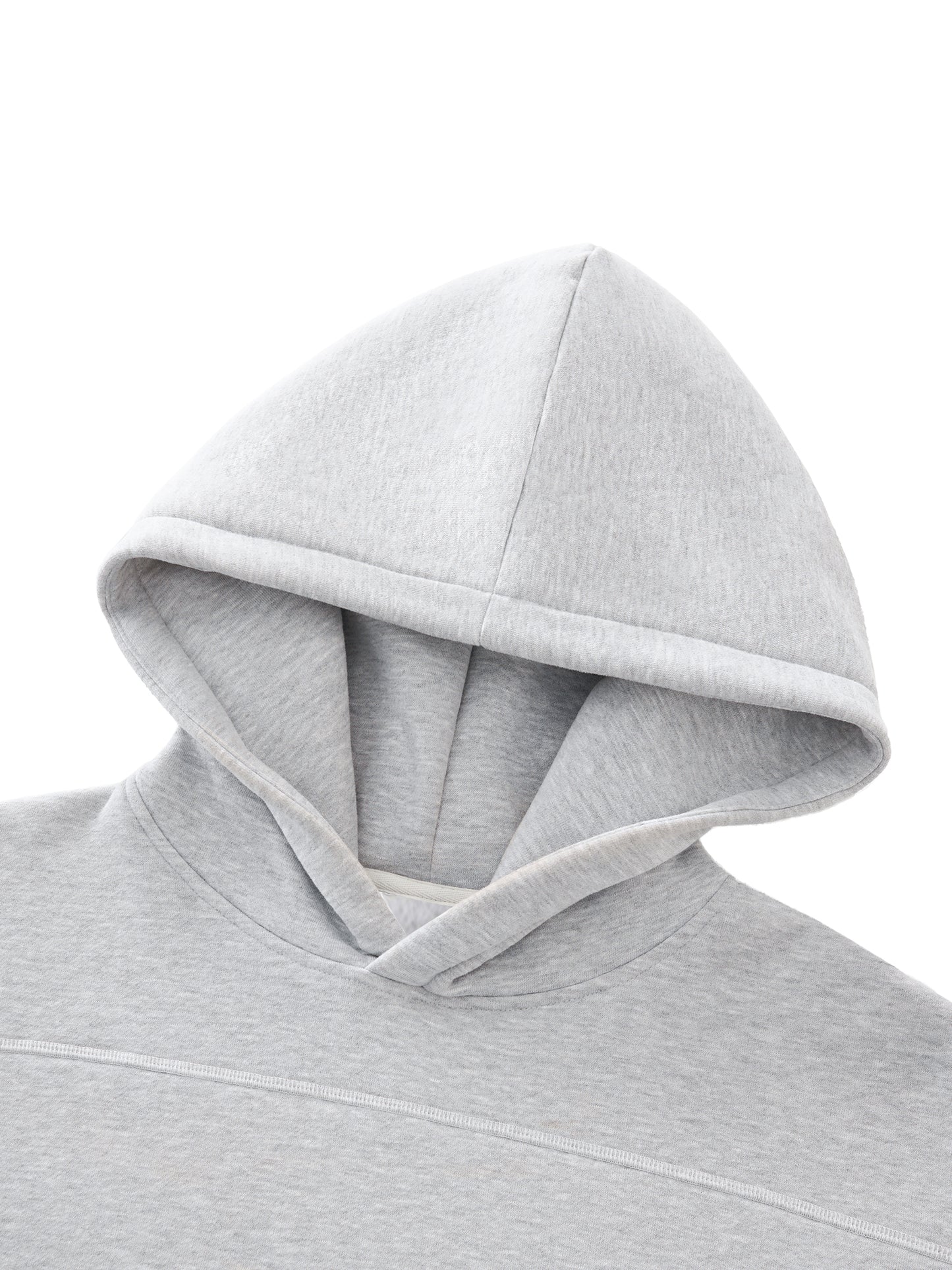 Contrast-Stitched Boxy Fleece Hoodie